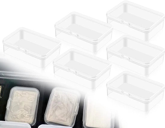 Cassetto di archiviazione trasparente - 6 pezzi - Mini Dozzina con coperchio - 7,5 x 5 x 2,1 cm - Per gioielli/accessori - Scelta affidabile - Cassetti di archiviazione