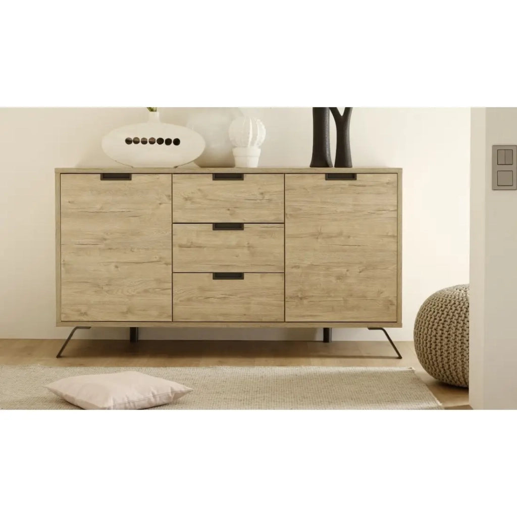 Buffet a 2 porte e 3 cassetti, Collezione SHOW, colore rovere chiaro