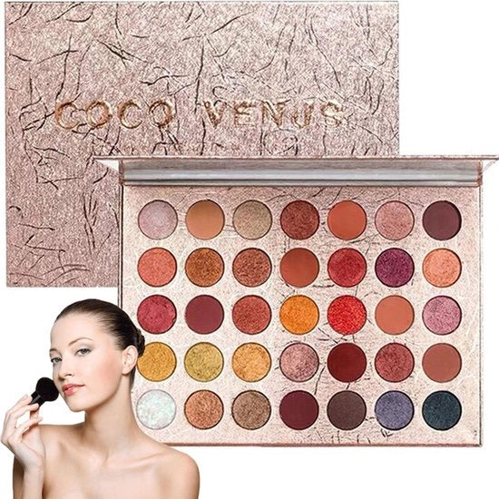 Palette di Ombretti 35 Colori - Fortemente Pigmentata - Cosmetica Professionale per Trucco - Palette di Trucco - Duratura - Ecocompatibile - Palette di Trucco
