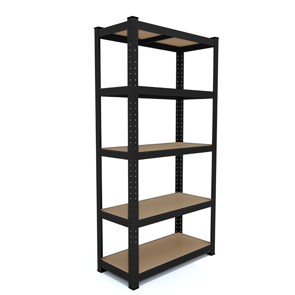 2 Scaffali In Metallo E MDF Ad Alta Portata Fino A 875 Kg Con 5 Ripiani Regolabili Ideale Per Garage Officina Cantina Magazzino Capannone Design Modulare 180 X 90 X 40 Cm Nero