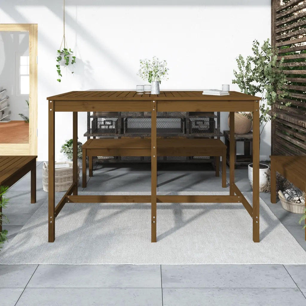 Tavolo da Giardino | Tavolino da esterno Ambra 159,5x82,5x110cm Legno Massello Pino