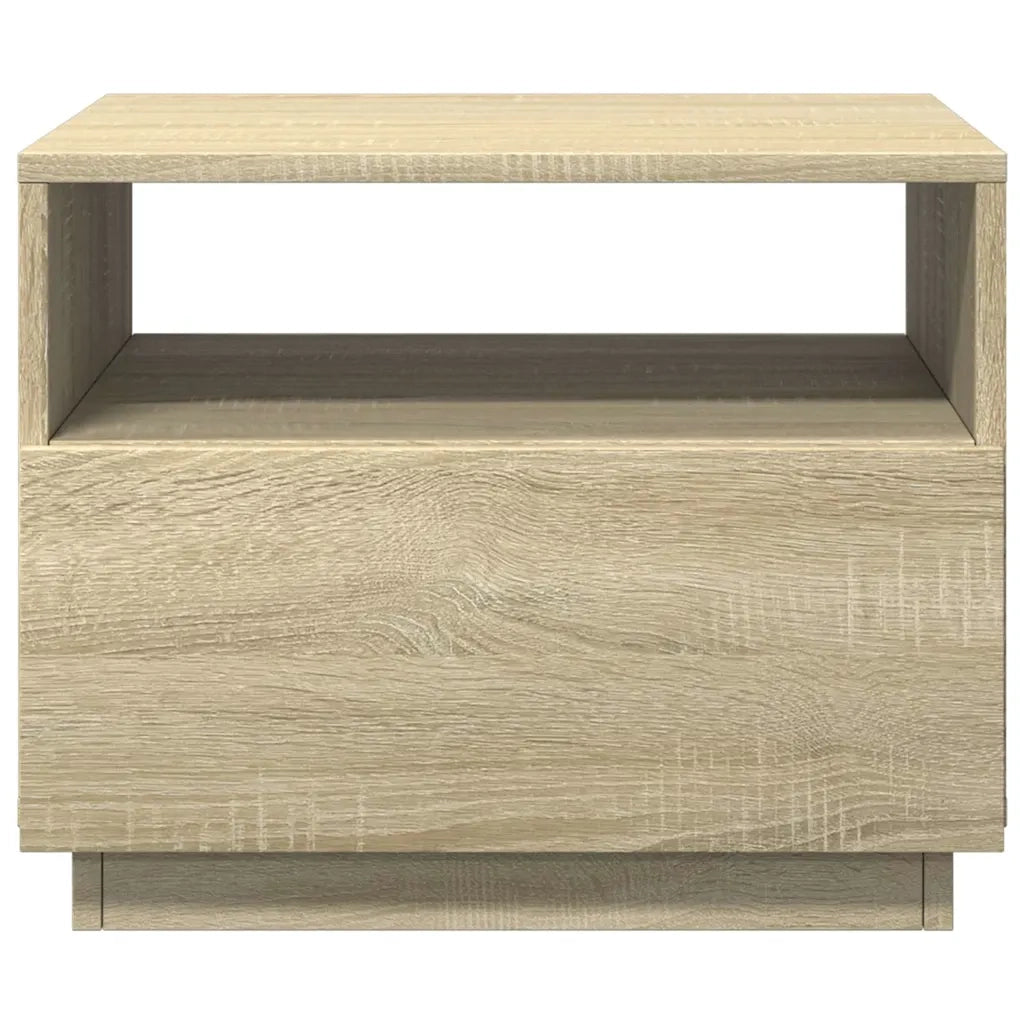 Tavolino da salotto | Tavolino da caff¨¨ | Tavolino da Soggiorno con Luci LED Rovere Sonoma 50x49x40 cm