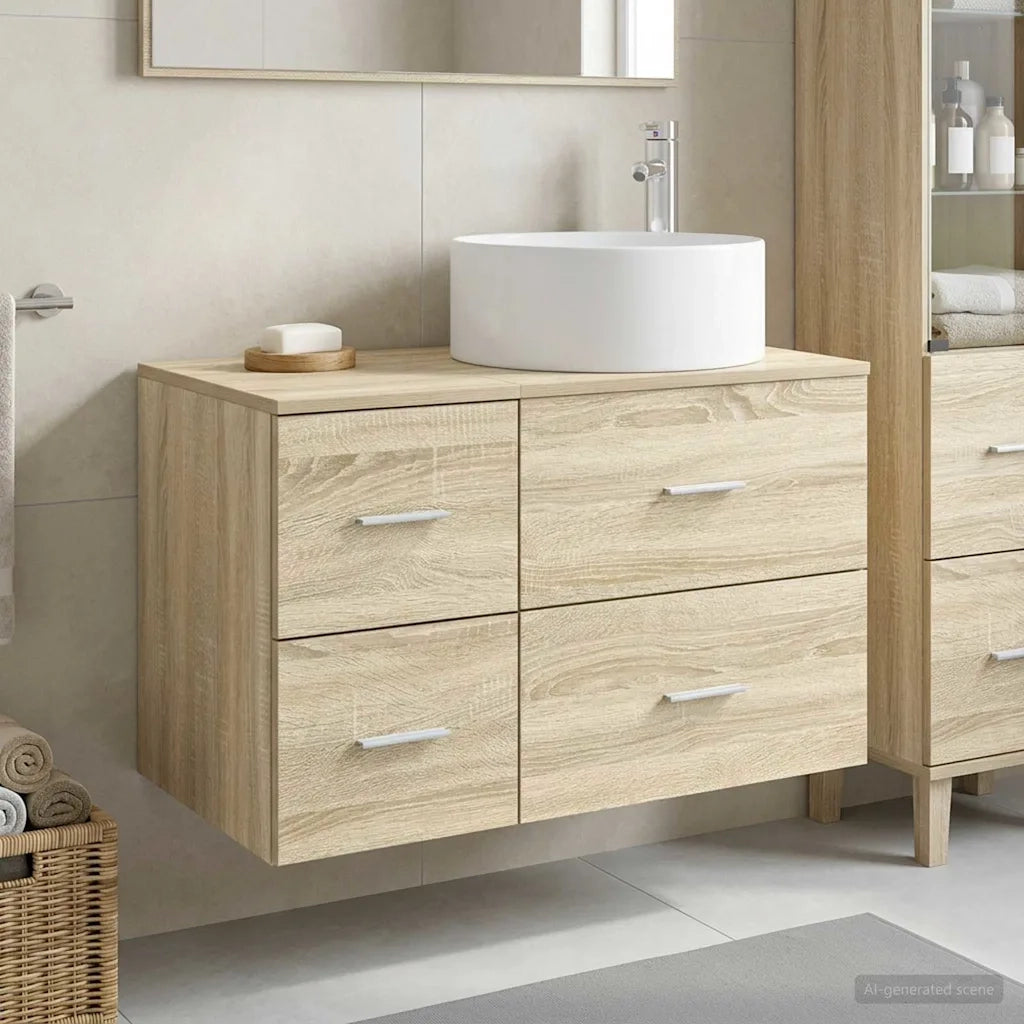 Set di mobili per il bagno 2 pz Rovere Sonoma 3404010