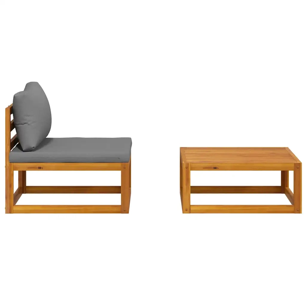 Salotto da Giardino-Set Divani da Giardino 2 pz con Cuscini in Massello di Acacia 822786