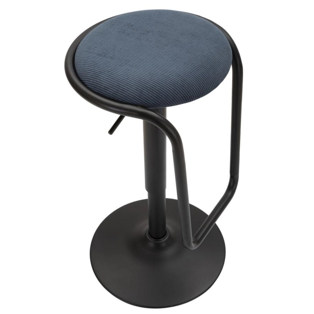Sgabello Alto VKH449, Blu, Metallo, 41x41x61 cm