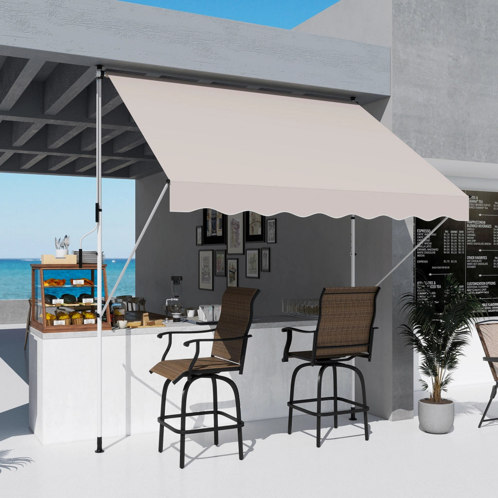 Toldo Retrattile Manuale 300x150 cm ¨C zephmum ¨C Beige per Terrazzo