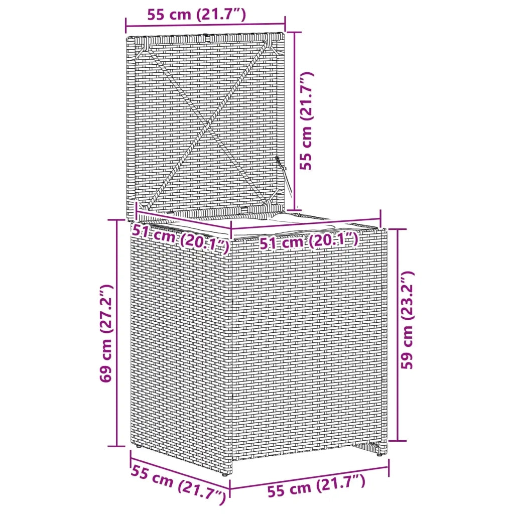 Scatola per Cuscini 55 x 55 x 69 cm acciaio CFW7275003