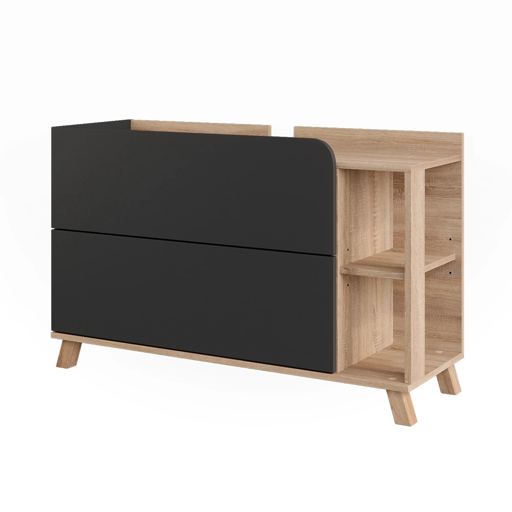Vicco Mobiletto per lavabo Sonoma/antracite 100 x 65 cm con 2 cassetti