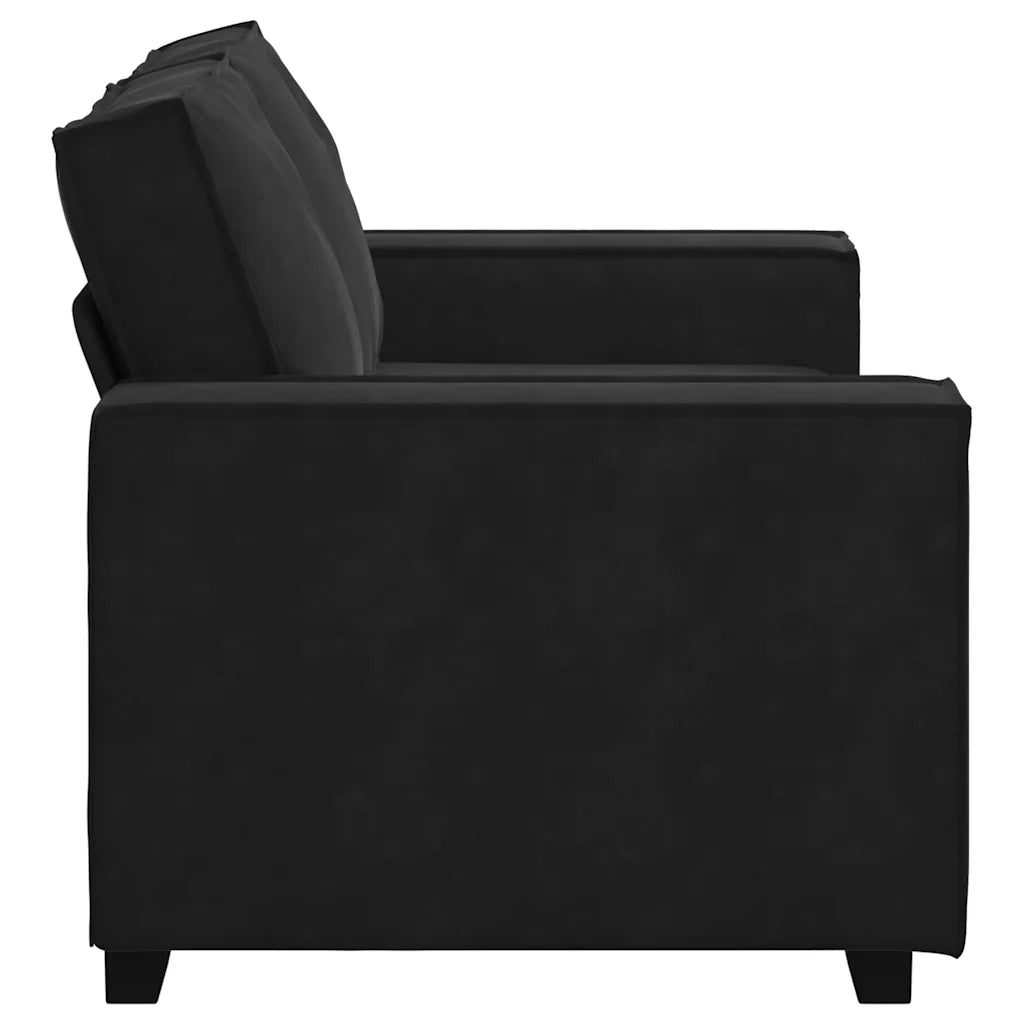 vidaXL Divano a 2 Posti Nero 120 cm in Velluto