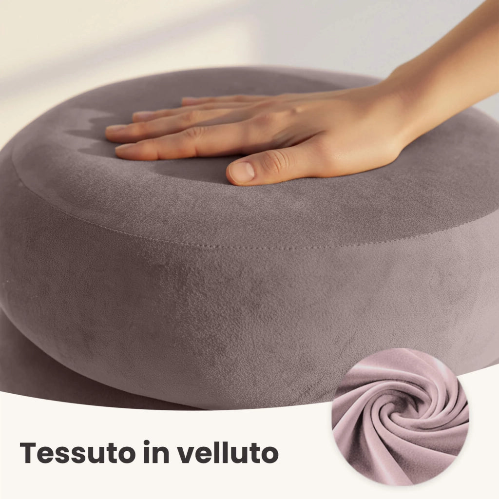 Pouf contenitore cilindrico in velluto 42 cm SNUGGO Rosa Polvere