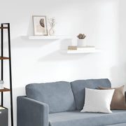 Scaffali a Parete 2 pz Bianco 60x23,5x3,8 cm in MDF cod mxl 33569