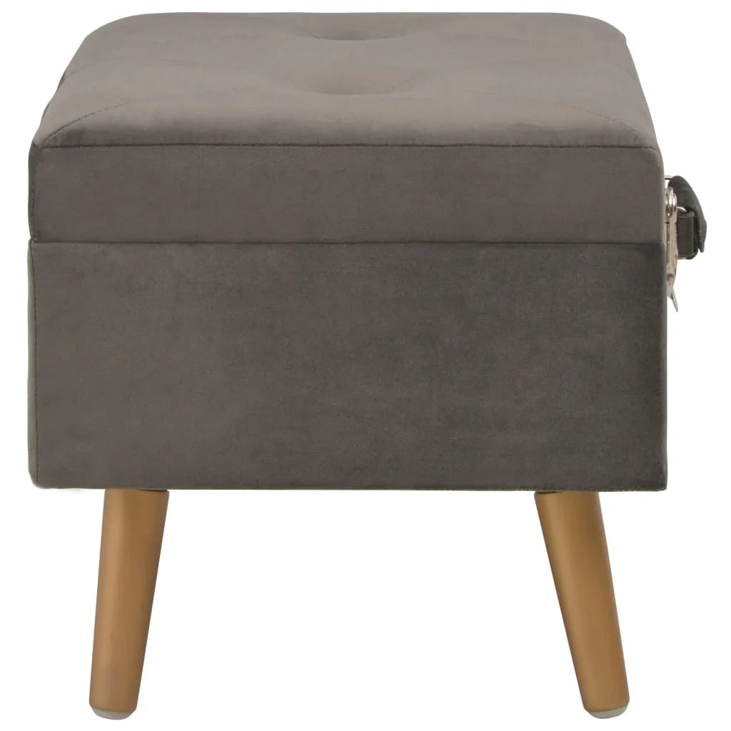 Sgabelli contenitore 3 pezzi 85 x 38 x 47 cm velluto grigio 02_0010720