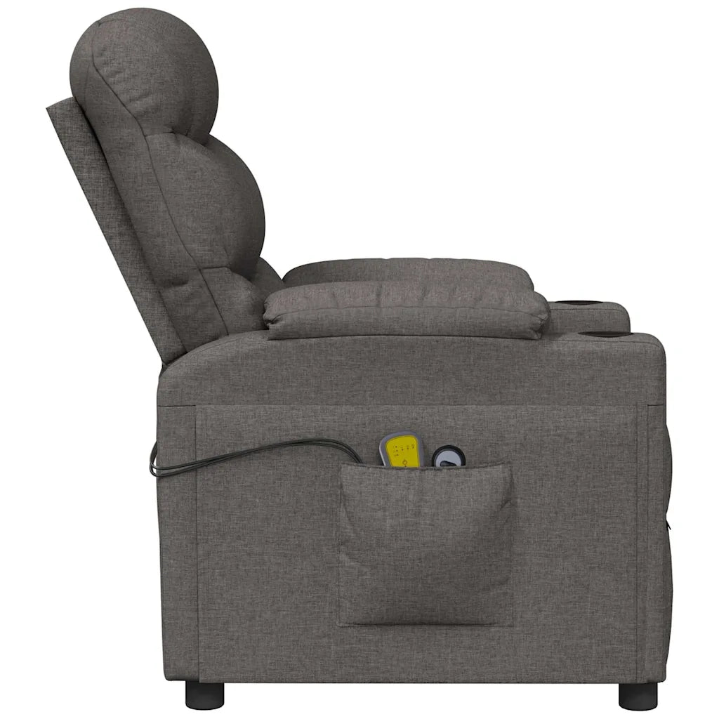 Poltrona Massaggiante Elettrica Grigio Scuro in Tessuto 3143504