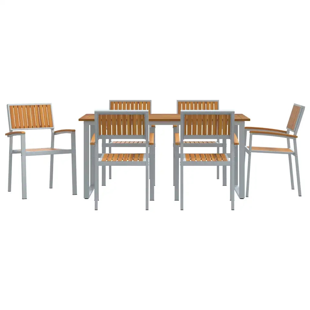 Set da Pranzo per Giardino 7 pcs Grigio 3284354