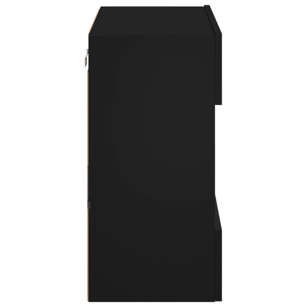 Mobile TV multimediale mensola TV credenza mobile TV per sala da pranzo soggiorno camera da letto montaggio a parete con luci LED 58,5 x 30 x 60,5 cm nero 02_0027897