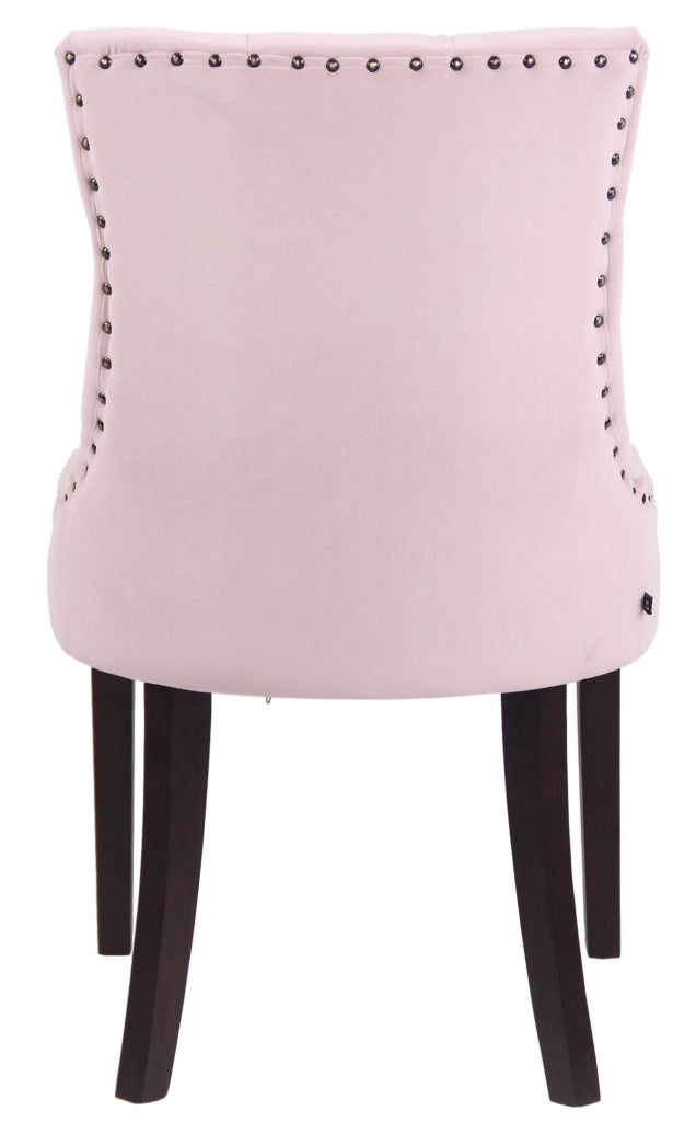 Set 4 poltrone pranzo Aberdeen in velluto rosa,antico
