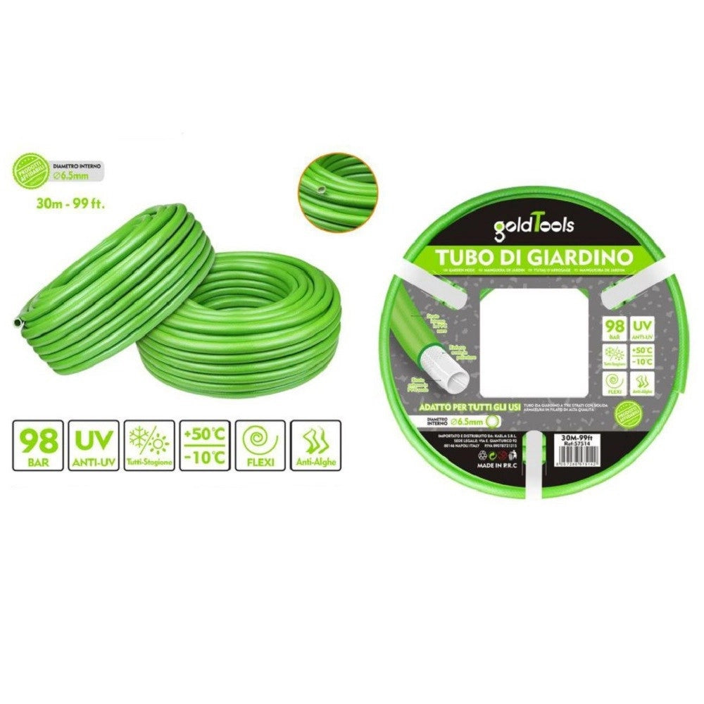Trade Shop - Tubo Per Giardino Irrigazione In Pvc Verde Pompa Acqua 30 Mt 99 Ft ø 6.5mm 57514 -