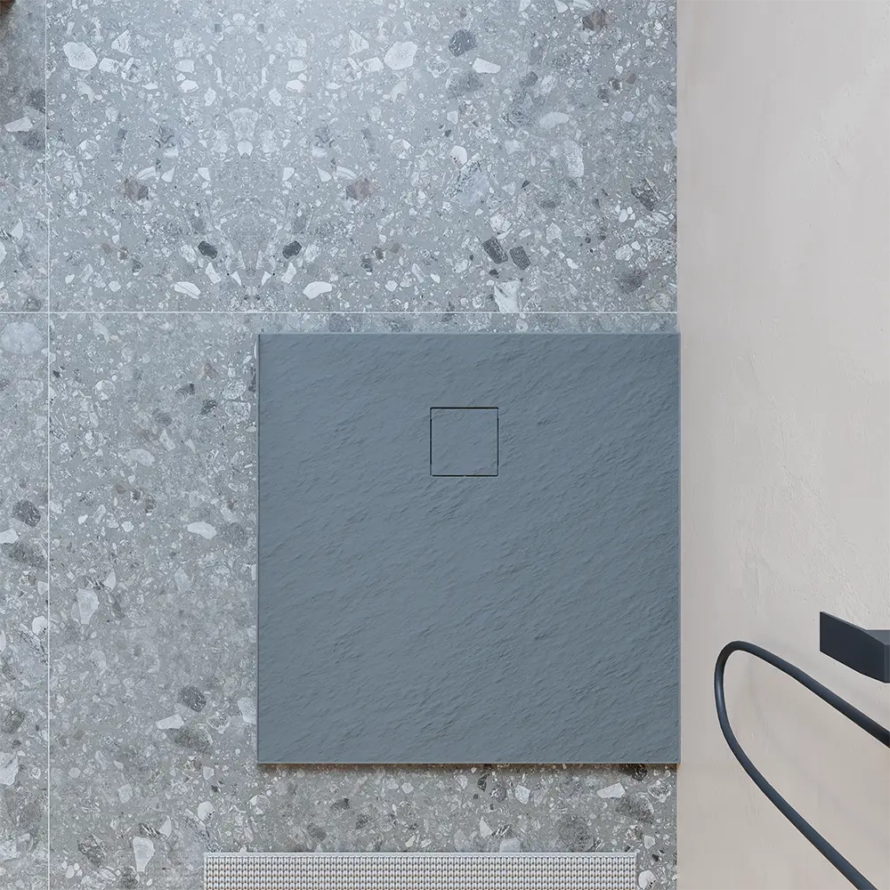Piatto doccia 80x80 cm colore grigio effetto pietra | Samos