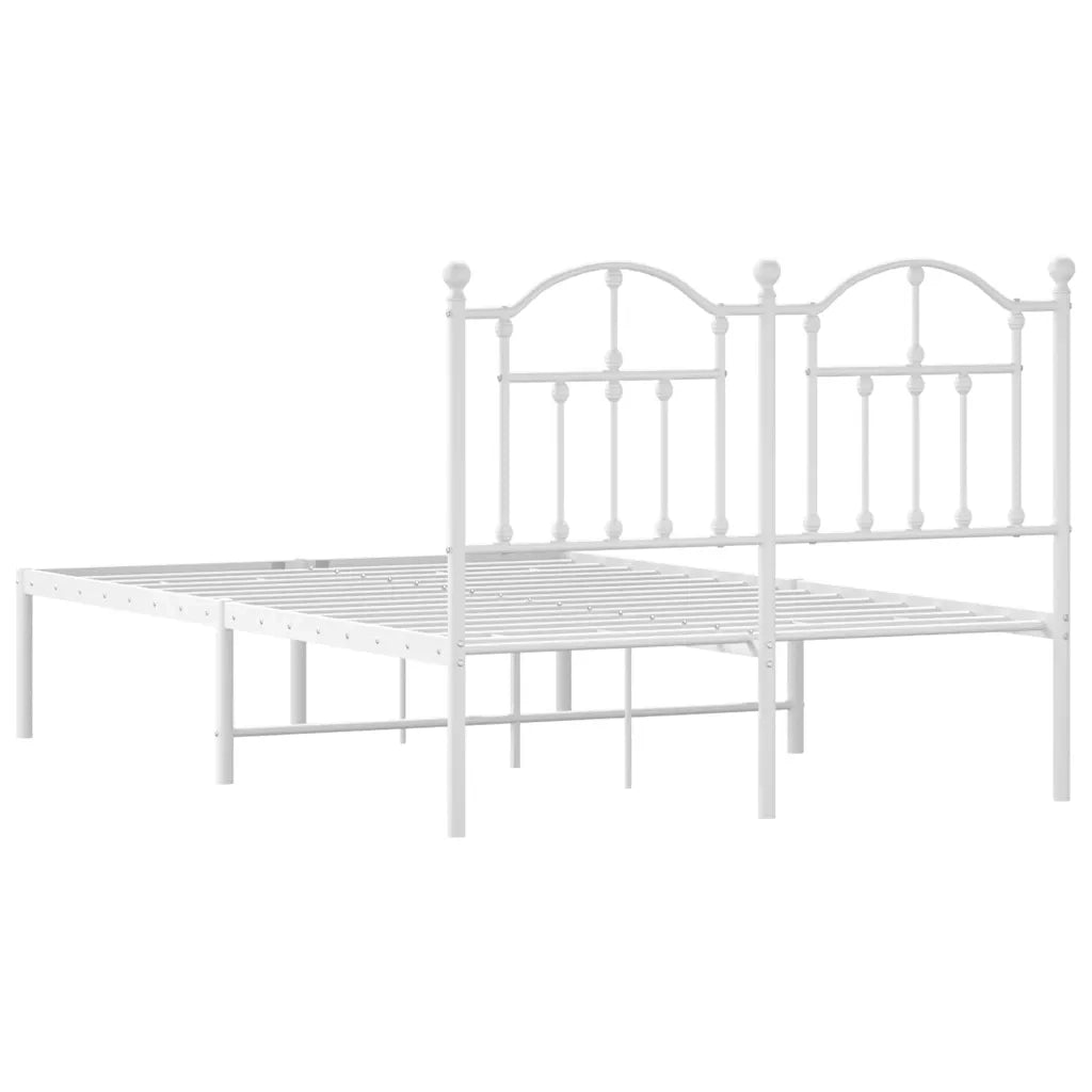 Giroletto con Testiera-Struttura Letto con testiera in Metallo Bianco 120x200 cm 513351