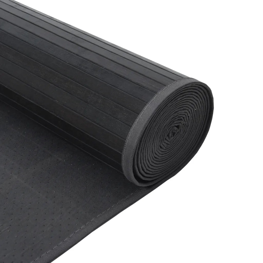 Tappeto Rettangolare Grigio 60x500 cm in Bambù 376856