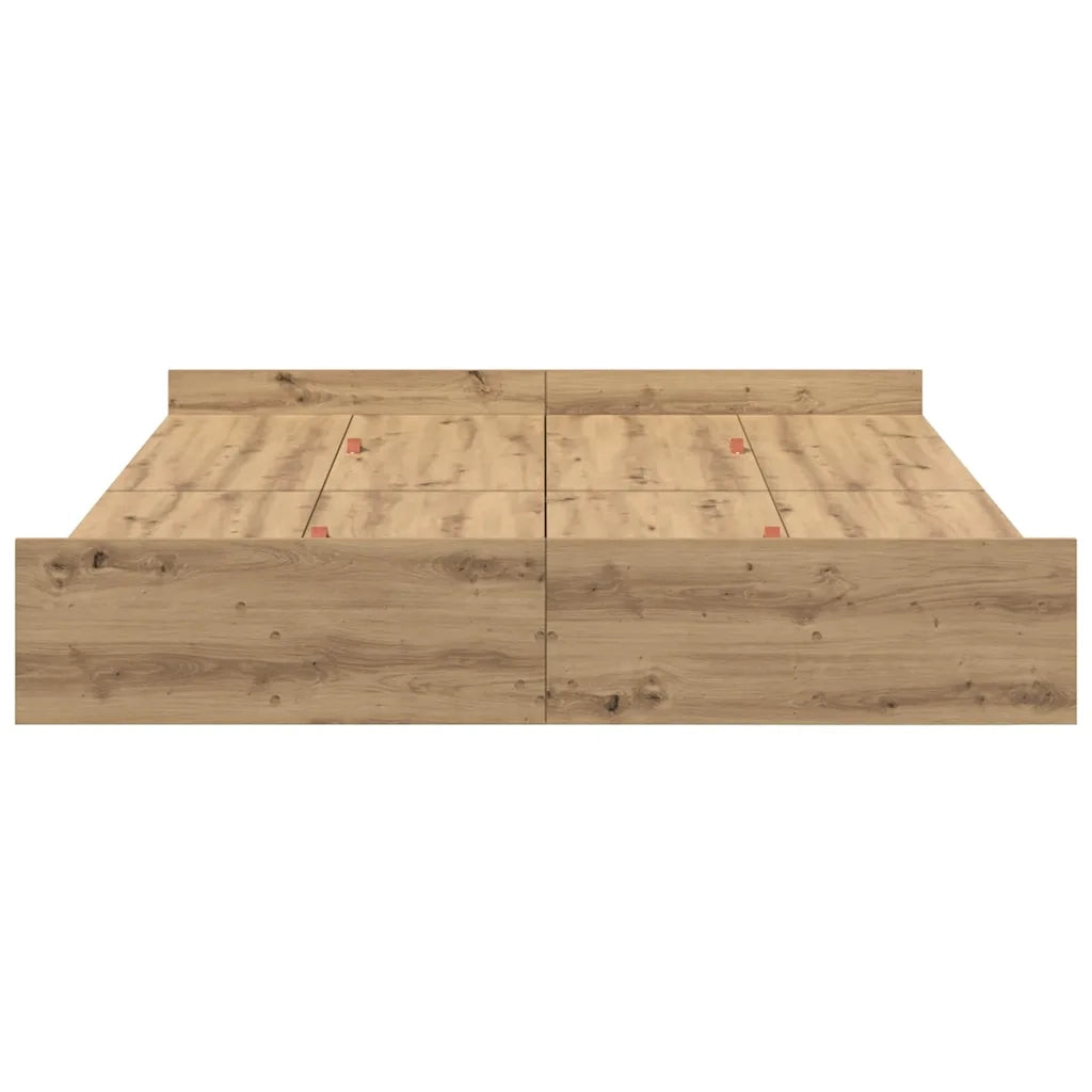 Struttura letto con contenitore Rovere artigianale 150 x 200 cm 3335292