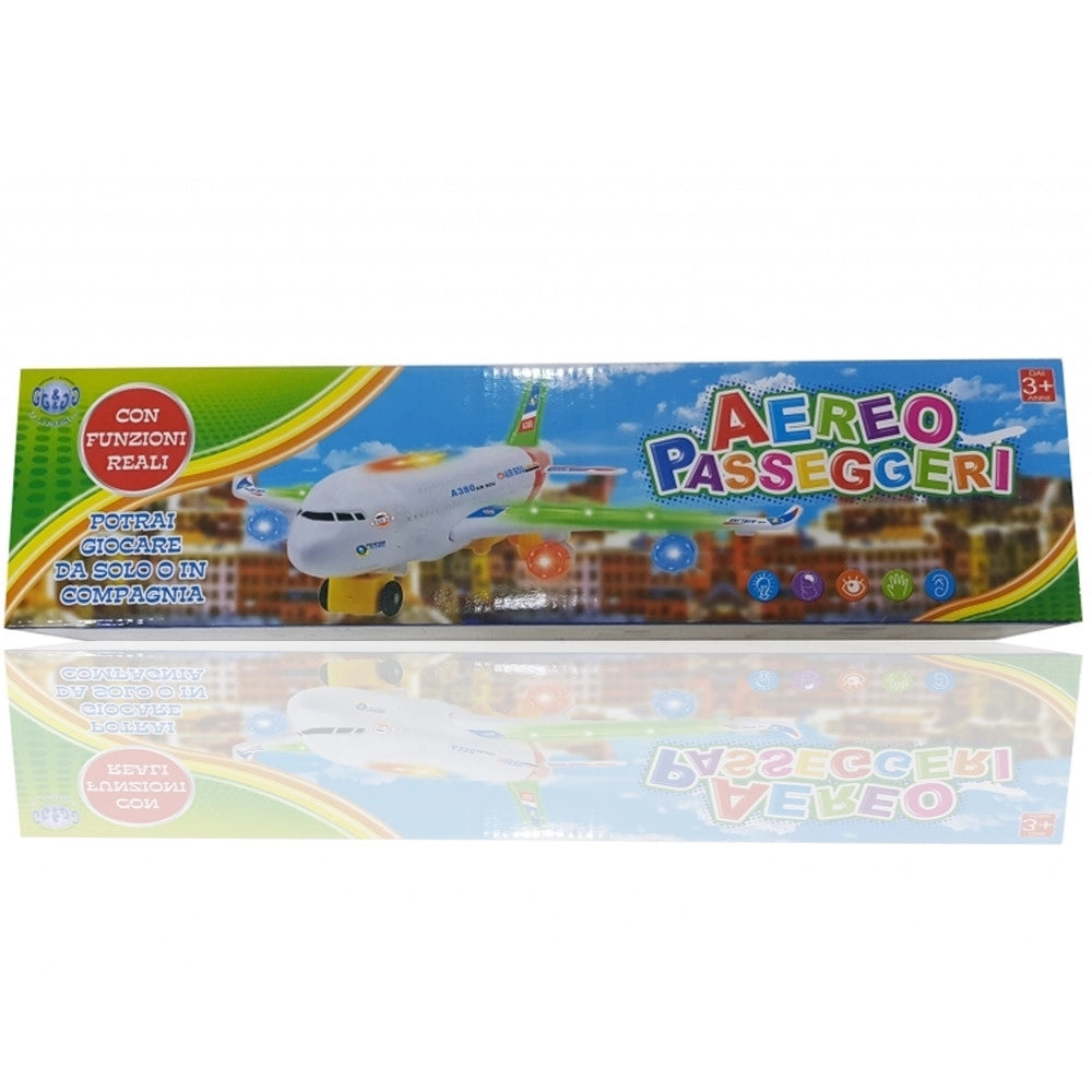 Trade Shop - Aeroplano Passeggeri Aereo Airliner A380 Suoni Luci Gioco Bambini Doll Modellino -