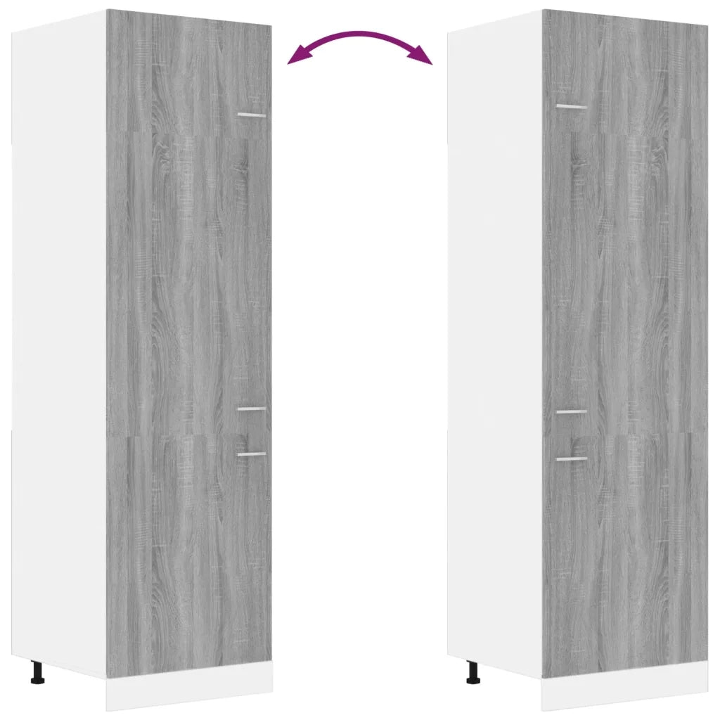 Armadio per Frigo Grigio Sonoma 60x57x207 cm Legno Multistrato cod mxl 78315