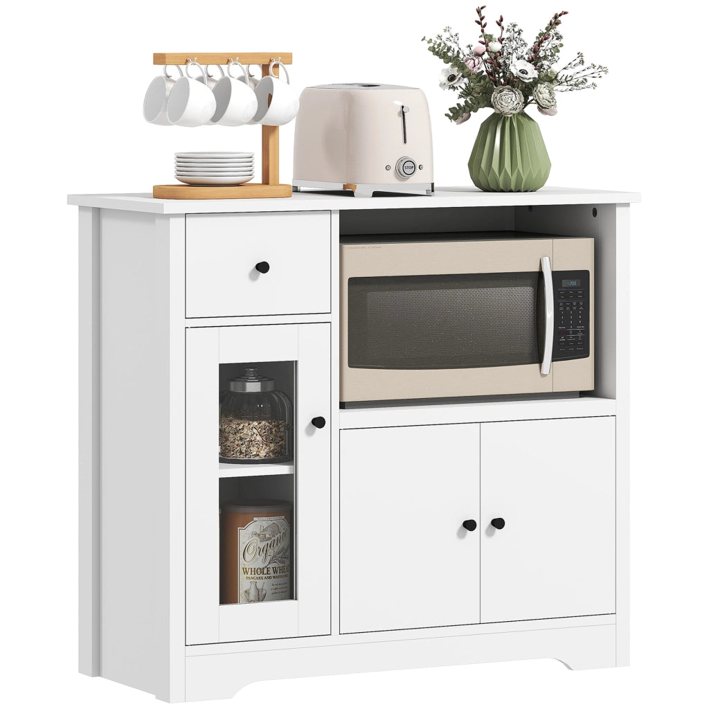 Armadio cucina con 2 ante, cassetto e vano aperto ¨C zephmum ¨C Bianco 80x35x72cm