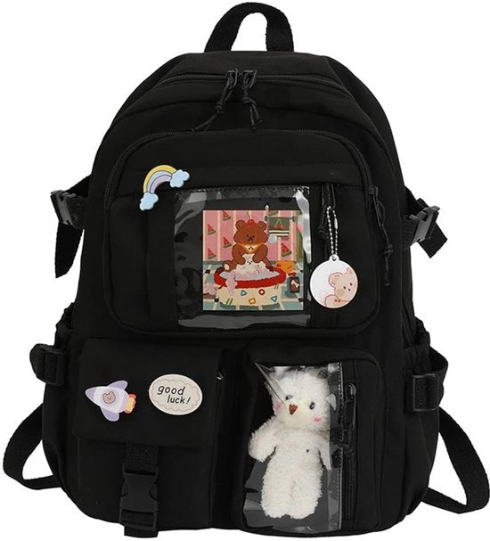 Borsa Grande Capacità - Borsa Kawaii - Borsa Scuola Ragazza - Borsa Adolescenti - Borsa Nylon Canapa - Progetto di Moda