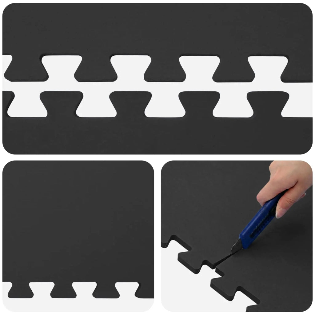 Tappetino per piscina 12 pcs Nero 4,32 m² Schiuma EVA 3433288