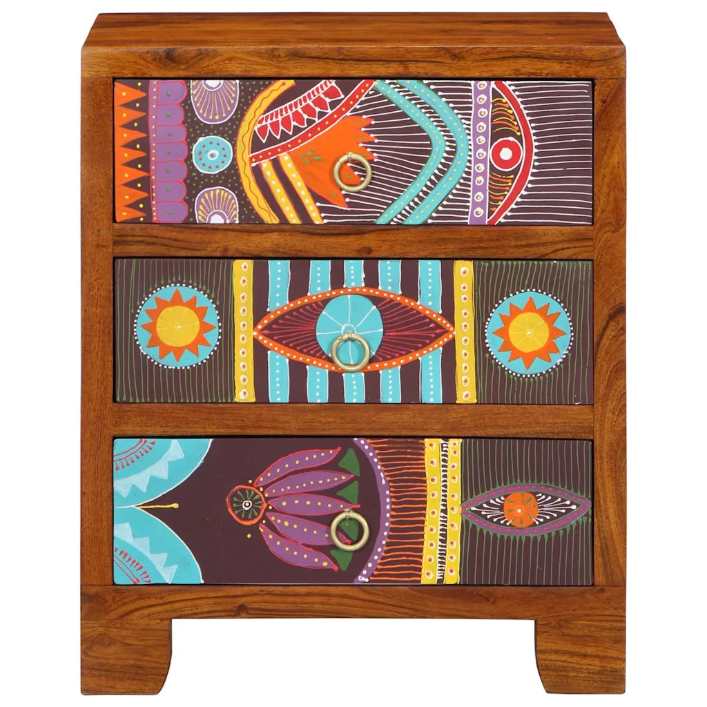 vidaXL Credenza Multicolore 50x35x60 in Legno Massello di Acacia