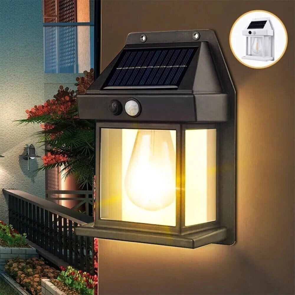 Faretto solare lampada applique 1W da esterno sensore movimento luce calda 600LM BK-888 - ZENCOCCO