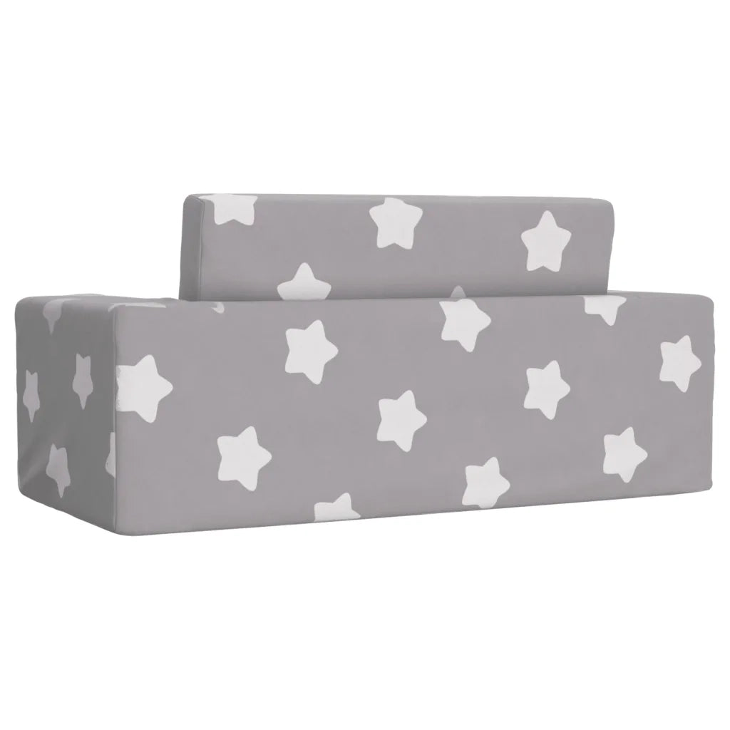 Divano Letto Bambini a 2 Posti-Sofa Letto-Daybed Grigio Chiaro con Stelle Peluche 545559