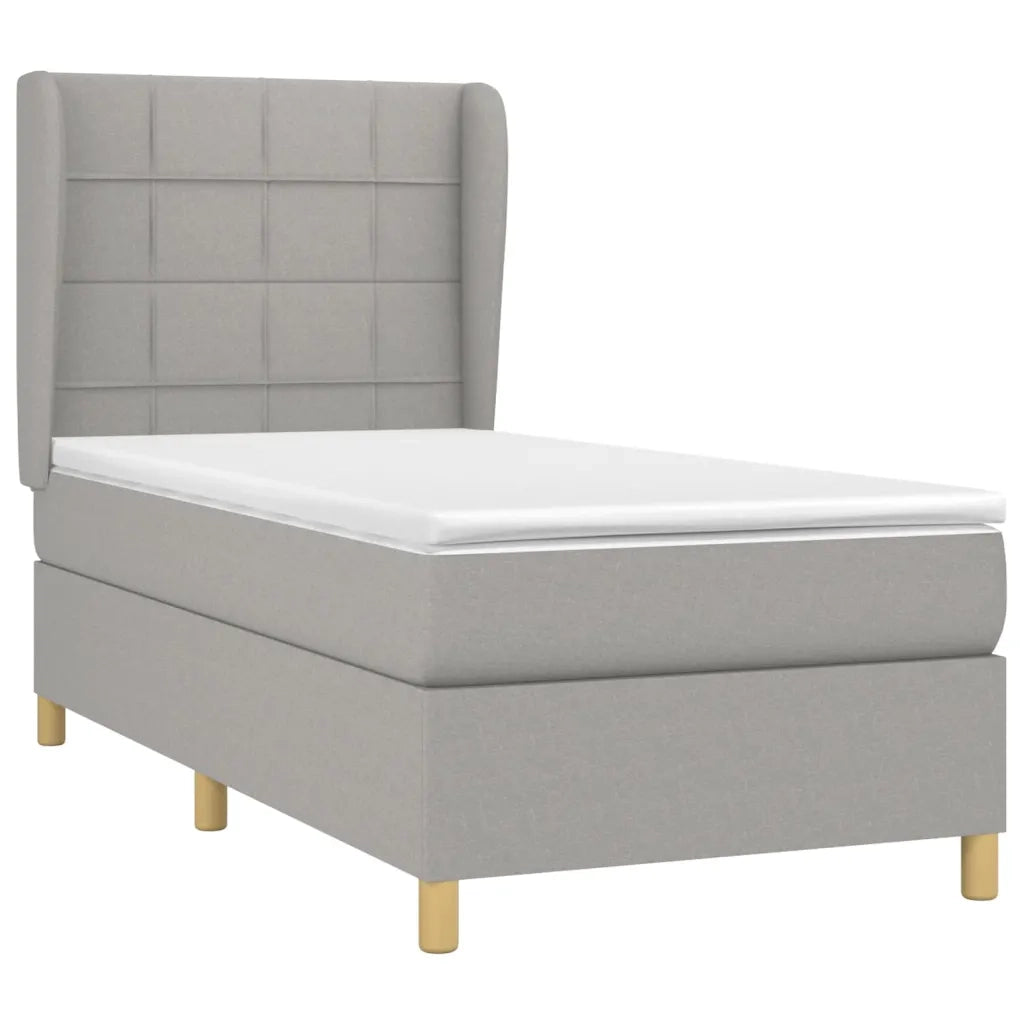 Giroletto a Molle con Materasso Grigio Chiaro100x200 cm Tessuto 3128501