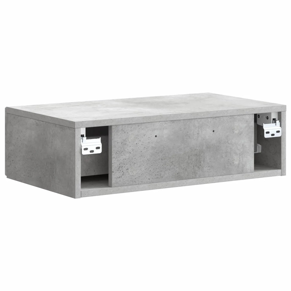 Tavolino da Parete Laterale Grigio Cemento 59 x 34,5 x 17 cm 897978