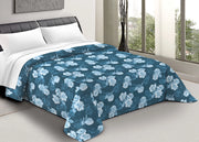 Trapunta Piumone Letto Invernale Imbottita 300gr Scaldanotti Matilde - Piazza E Mezza - Blu