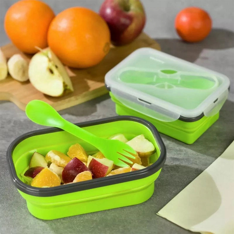Klausberg KB-7021 Portapranzo pieghevole in silicone con posate