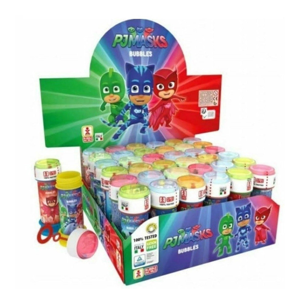 Trade Shop - Bolle Di Sapone Pjmasks Confezione 36 Pz Flacone 60 Ml Gadget Party -