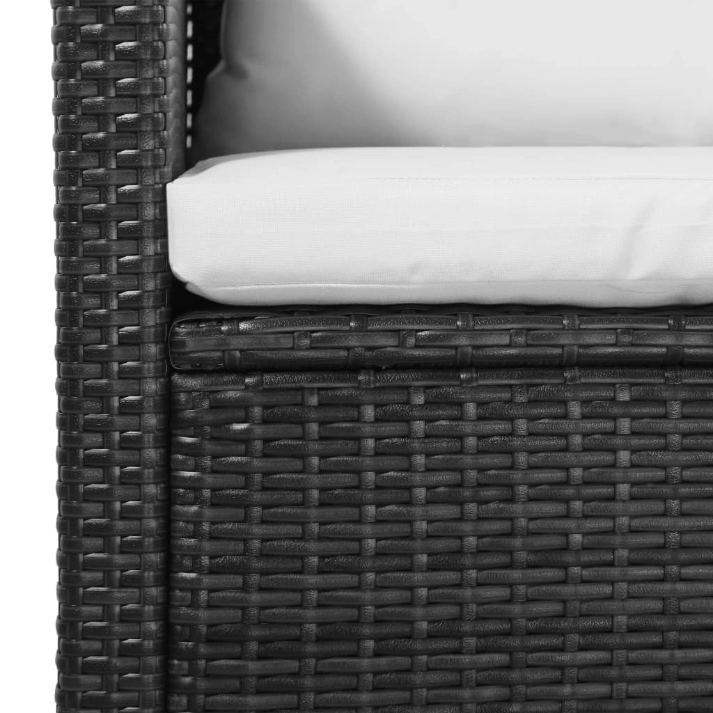 Set di mobili da giardino mobili da esterno 5 pezzi con cuscini resina intrecciata nera 02_0016494