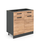 Vicco Mobiletto base per cucina Quercia dorata 80 cm senza piano di lavoro