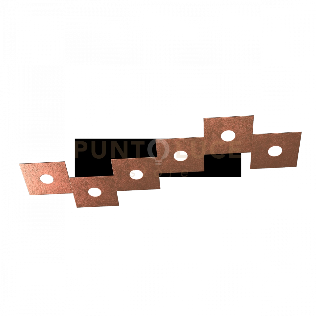 ECCENTRIC APPLIQUE-PLAFONIERA 6 LUCI FOGLIA RAME 1156-6L-FR