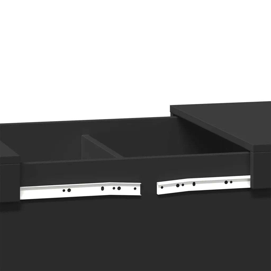 Tavolino da Salotto Nero 100x55x40 cm in Legno Multistrato