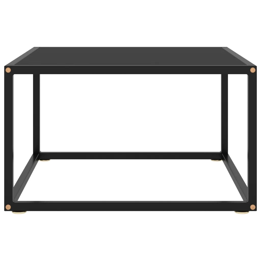 Tavolino da Salotto Nero con Vetro Nero 60x60x35 cm  cod mxl 8071