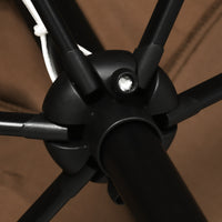 Ombrellone da Giardino 200x300 cm Rettangolare con Manovella e Angolazione Regolabile in Poliestere Caffè