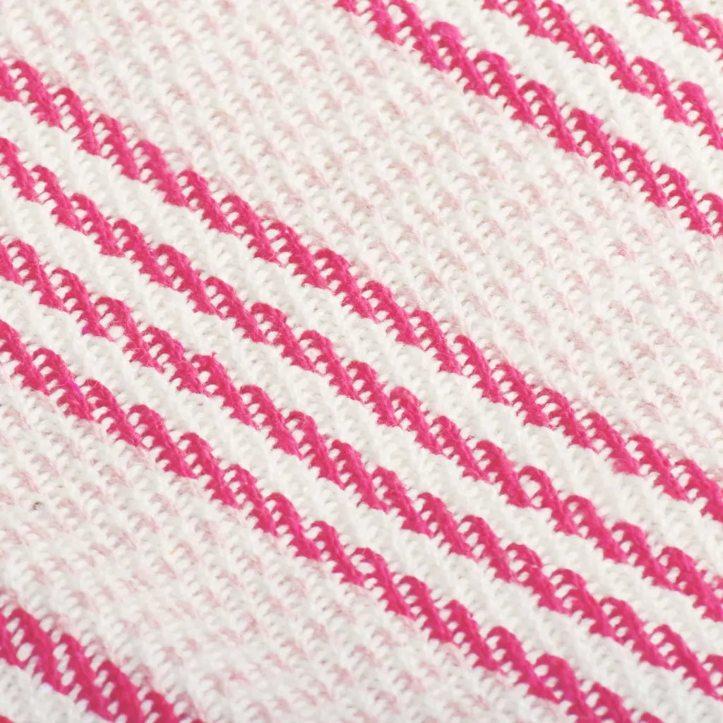 Copriletto in Cotone a Righe 160x210 cm Rosa e Bianco 245325