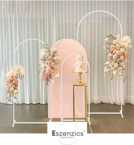 Arcobaleno decorativo a forma rotonda - 200 cm - Bianco - Metallico - Boog per feste - Ballo - Matrimonio - Compleanno - Festa di benvenuto