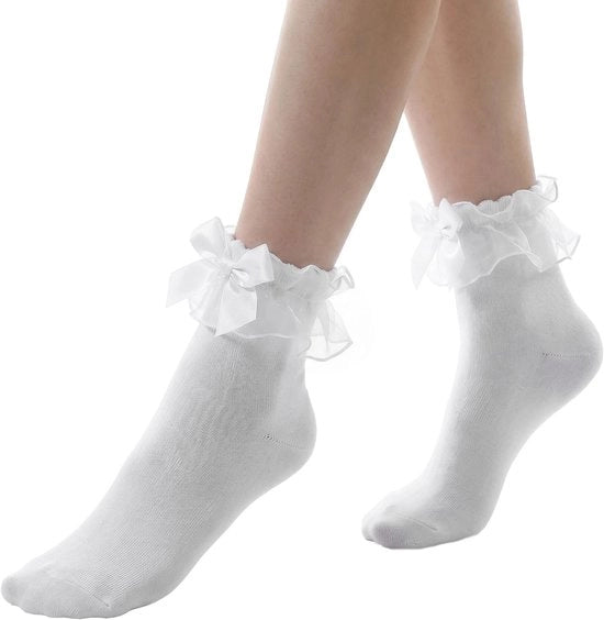 Sokke con Ruches - Calze di Cotone - Calze Singole - Ademend - Zucchero - Affascinanti Parelkant