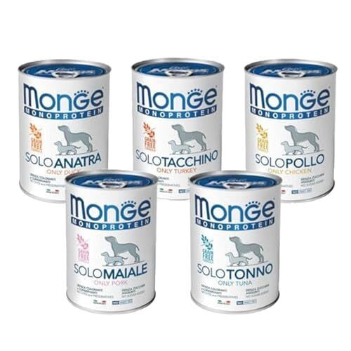 Monge cibo in scatola umido monoproteico per cani 400gr - pacco da 24 lattine size: 400gr, flavor: POLLO