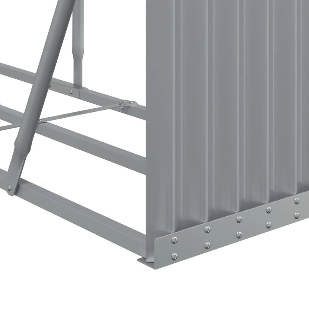 Portalegna chiaro 234 x 45 x 100 cm acciaio zincato grigio 02_0043813