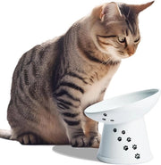 Piattaforma per alimentazione canina elevabile - bianca - stress libera - adatta per il collo del tuo gatto